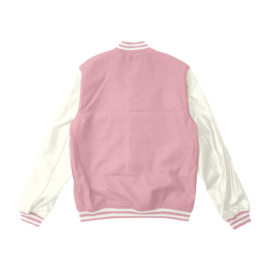 Pink Wool/Off White Leather Varsity Jacket – College Style Outerwear