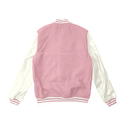 Pink Wool/Off White Leather Varsity Jacket – College Style Outerwear